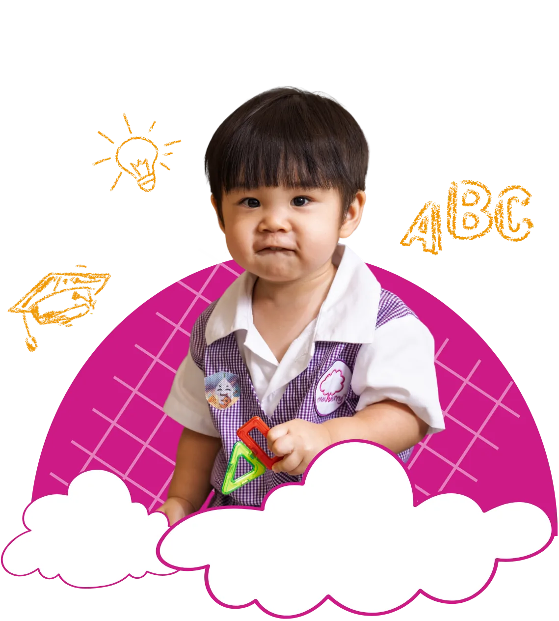 A Mulberry child with creative learning doodles