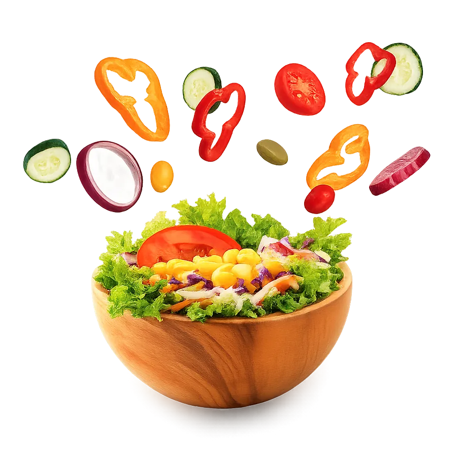 Fresh salad bowl with vegetables